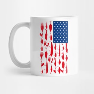 American Flag Fishing Lure Design Mug